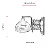 AVONNI HAP-9082-K Krom Kaplama Aplik E27 12W 22x45cm - 2