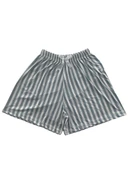 Kadın Kalın Beyaz Çizgili Şort Milan - 001 - 1