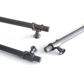 Mobilya Dolap Kapak Mutfak Çekmece Dolabı Kulpları Kulbu Kulpu Füme Metal Kulp 160 mm-16 cm thumbnail 2