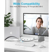 Daytona ZR849 240W T-LED USB 4.0 8K Thunderbolt Hızlı Şarj ve Görüntü Aktarım Kablosu 1 Metre - 3