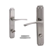 Kilitlenebilir WC Banyo Kapı Kolu (2 Takım) Nikel İnox Aynalı Sağa Sola Uygun İç Dış Tuvalet Kapısı thumbnail 5