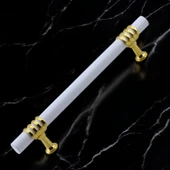 Mobilya Mutfak Dolabı Çekmece Dolap Kulpları Kapak Kulpu Kulbu Beyaz Altın 128 mm Metal Kulp12.8 cm - 5