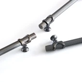 Mobilya Dolap Kapak Mutfak Çekmece Dolabı Kulpları Kulbu Kulpu Füme Metal Kulp 160 mm-16 cm thumbnail 4