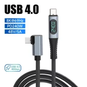 Daytona ZR849 240W T-LED USB 4.0 8K Thunderbolt Hızlı Şarj ve Görüntü Aktarım Kablosu 1 Metre - 1