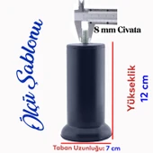 Mobilya Baza Metal 12 cm M8 Ince Diş 12 Adet Antrasit Ayağı Kanepe Koltuk Çekyat Yükseltme Ayakları - 2