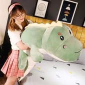 Pembe Gülümseme Dinozor Peluş Yastık - 120cm - 5