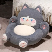 Hayvan Figürlü Peluş Puf Minder - Husky - 40x55x15cm - 1