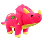 Triceratops Peluş Oyuncak Yastık - Kırmızı 40cm - 1