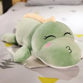 Pembe Gülümseme Dinozor Peluş Yastık - 120cm - 7