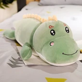 Pembe Gülümseme Dinozor Peluş Yastık - 120cm - 6