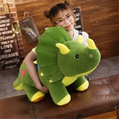 Triceratops Peluş Oyuncak Yastık - Kırmızı 40cm - 12