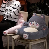 Hayvan Figürlü Peluş Puf Minder - Kedi - 40x55x15cm - 4