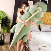Pembe Gülümseme Dinozor Peluş Yastık - 120cm - 3
