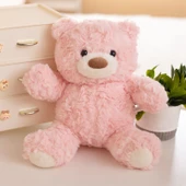 Tavşan Tüylü Fırça Çiçek Ayıcık Peluş Oyuncak - Beyaz - 26cm - 5