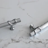 Mobilya Çekmece Mutfak Dolap Dolabı Kapak Kulpları Kulbu Kulpu Krom Metal Kulp 192 mm-19.2 cm thumbnail 3