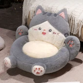 Hayvan Figürlü Peluş Puf Minder - Kedi - 40x55x15cm - 1