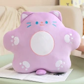 Çiçek Kedi Peluş Oyuncak - Mor - 40cm - 5