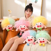 Pembe Saçlı Peluş Oyuncak Bebek - 25cm - 12