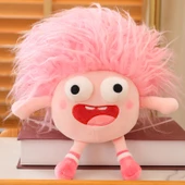 Pembe Saçlı Peluş Oyuncak Bebek - 25cm - 1
