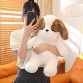 Kıvırcık Tüylü Köpek Peluş Oyuncak - Kahverengi 55cm - 8