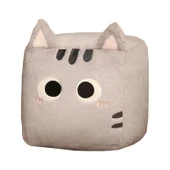 Tofu Kedi Peluş Yastık - Bej Kahverengi Kedi - 30cm - 12