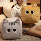 Tofu Kedi Peluş Yastık - Bej Kahverengi Kedi - 30cm - 11