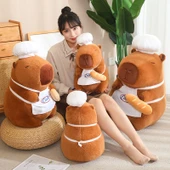 Şef Kapibara Peluş Oyuncak - Kahverengi - 60cm - 9