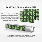 Polham Metal Araç İçi Geçici Park Numaratörü, Gizlenebilir Numaralı, Fosforlu, Manyetik Numaralı Numaratör - 11