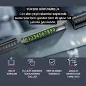 Polham Metal Araç İçi Geçici Park Numaratörü, Gizlenebilir Numaralı, Fosforlu, Manyetik Numaralı Numaratör - 3