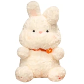 Çiçekli Peluş Tavşan - Yeşil Çiçek, 45cm - 12
