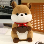 Sarı Çiçekli Sincap Peluş Oyuncak Bebek - 28cm - 8
