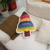 Işıltılı Noel Ağacı Peluş Yastık - Stil 4 - 37x50cm - 8