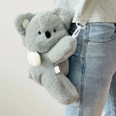 Peluş Omuz Çantası - Gri Koala - Tek Beden - 8