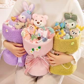 Çizgi Film Peluş Oyuncak Buketi - Yeşil Ayı 40x23cm - 7