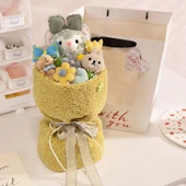 Çizgi Film Peluş Oyuncak Buketi - Yeşil Ayı 40x23cm - 1