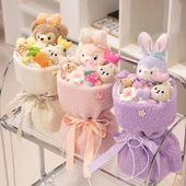 Çizgi Film Peluş Oyuncak Buketi - Yeşil Ayı 40x23cm - 5