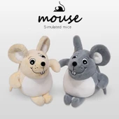 Sevimli Çizgi Film Fare Peluş Oyuncak - Gri, 27cm - 2
