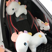 Renkli Unicorn Boyun Yastığı 44cm - Araba Peluş Aksesuar - 2