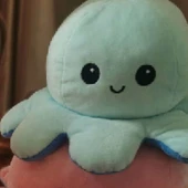 Çift Taraflı Ahtapot Peluş Oyuncak Bebek Uyku Yastığı - Mavi + Yeşil - 40cm thumbnail 1