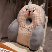 Çizgi Film Emoji Buz Fasulye Yüksek Bel Sırt Yastığı - Kedi 60x55cm - 10