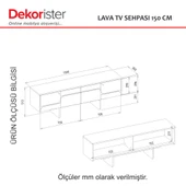 Dekorister Lava Tv Sehpası Rota - Antresit 150cm - 8