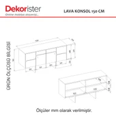 Dekorister Lava Konsol Rota - Antrasit 150cm - 8