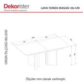 Dekorister Lava Yemek Masası Rota - Antrasit 180cm - 8