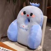Çizgi Film Emoji Buz Fasulye Yüksek Bel Sırt Yastığı - Balina 60x55cm - 1