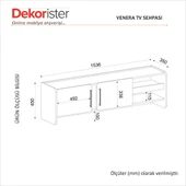 Dekorister Venera Tv Sehpası Kumtaşı - Senkronsiyah 150 cm - 8