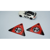 DK Tuning Alfa Romeo Yonca Logo Yan Çamurluk 3D Kırmızı Damla Logo Amblem Seti - 2