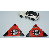 DK Tuning Alfa Romeo Yonca Logo Yan Çamurluk 3D Kırmızı Damla Logo Amblem Seti - 3