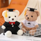 Çilek Aşkı Peluş Oyuncak Ayı - Deve Tüyü Takım Elbiseli 23cm - 4