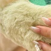 Peluş Kedi Çanta - Gri - 23x21cm - 7