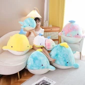 Sevimli Balina Peluş Oyuncak - Gökkuşağı, 50cm - 3